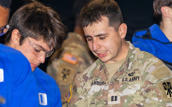 Tony the Tiger Sun Bowl athletes engage with 11th ADA Brigade Soldiers at Fort Bliss