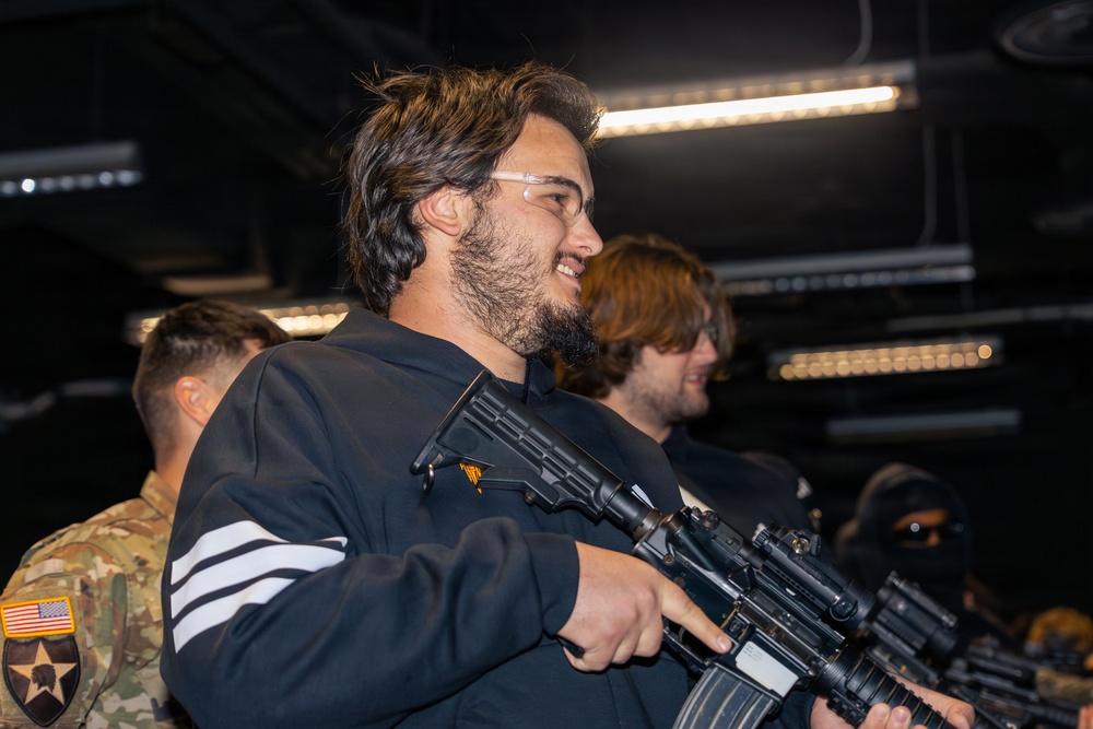 Tony the Tiger Sun Bowl athletes engage with 11th ADA Brigade Soldiers at Fort Bliss