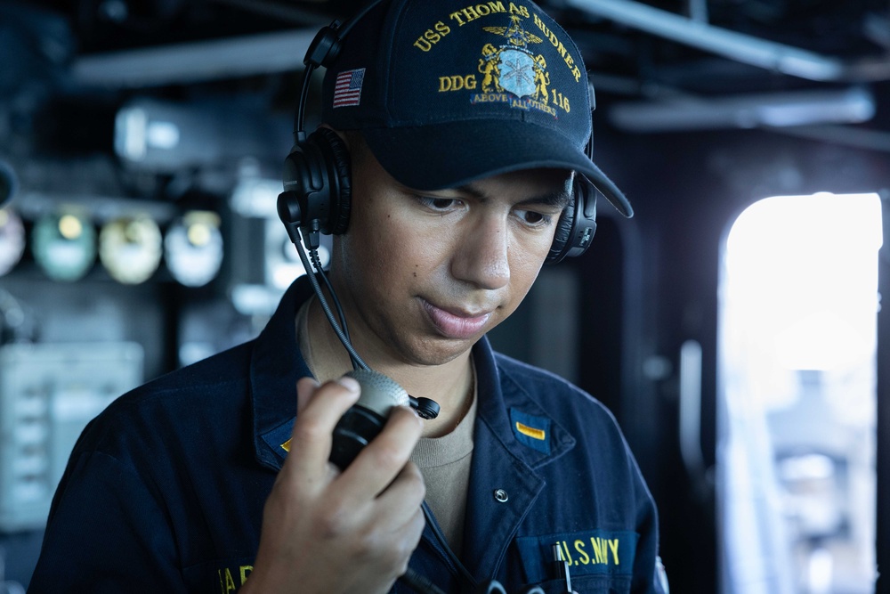 USS Thomas Hudner (DDG 116) Conducts Replenishment-at-Sea