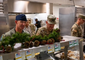 Members of 125th Fighter Wing Leadership Serve Holiday Meals to Airmen