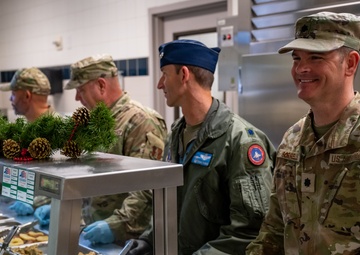 Members of 125th Fighter Wing Leadership Serve Holiday Meals to Airmen