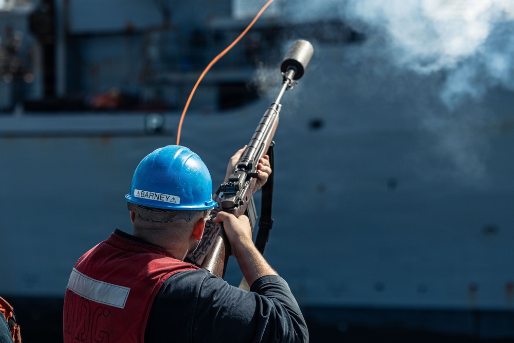 USS Bainbridge Replenishment-at-Sea with USNS Supply
