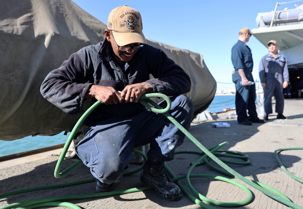 USS Roosevelt (DDG 80) Conducts Shipboard Preservation in Manama, Bahrain