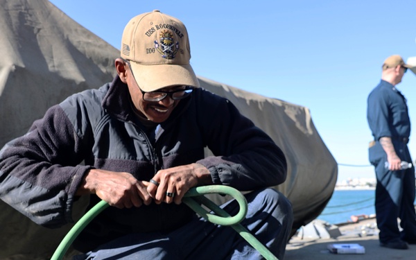 USS Roosevelt (DDG 80) Conducts Shipboard Preservation in Manama, Bahrain