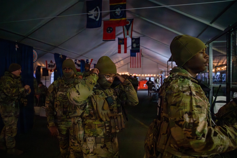 Mississippi Army National Guard Soldiers prepare to go on patrol in Washington, D.C.