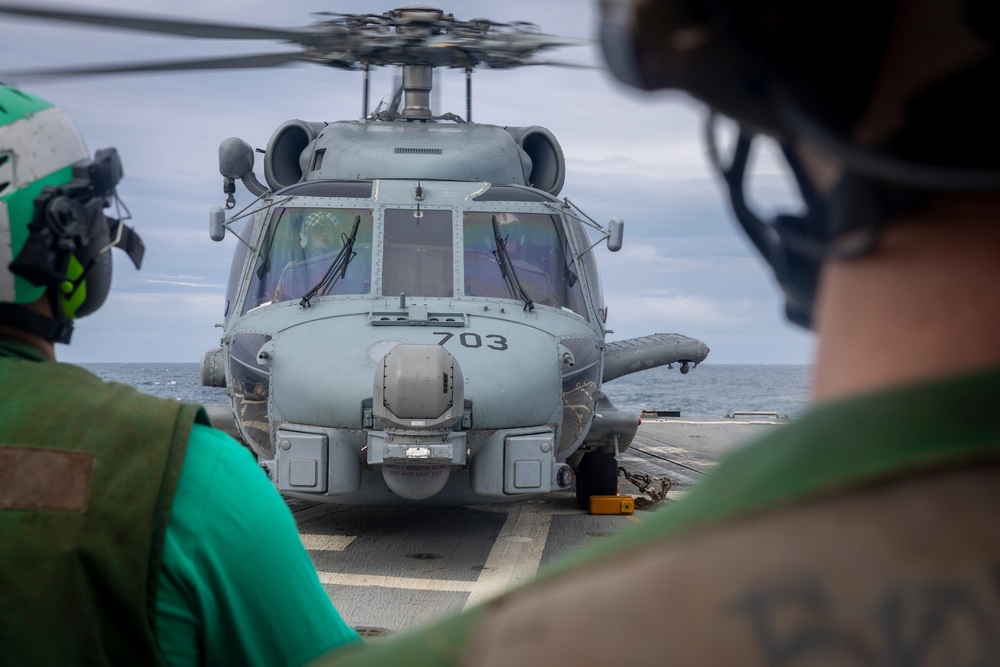 USS Delbert D. Black (DDG119) conducts Flight Quarters