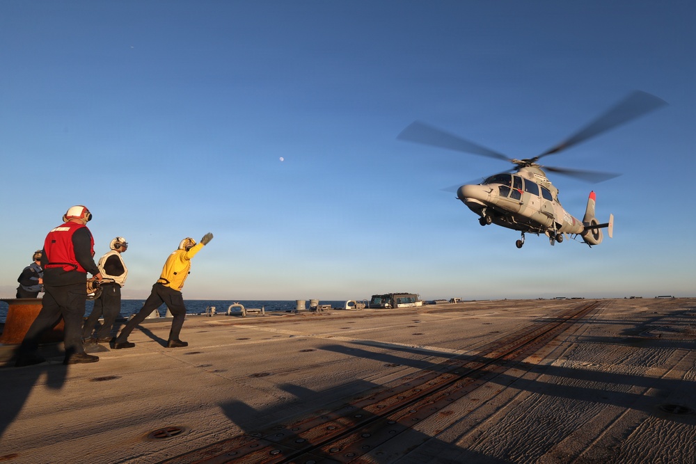 USS Paul Ignatius (DDG 117) conduct flight quarters with the Royal Moroccan Navy