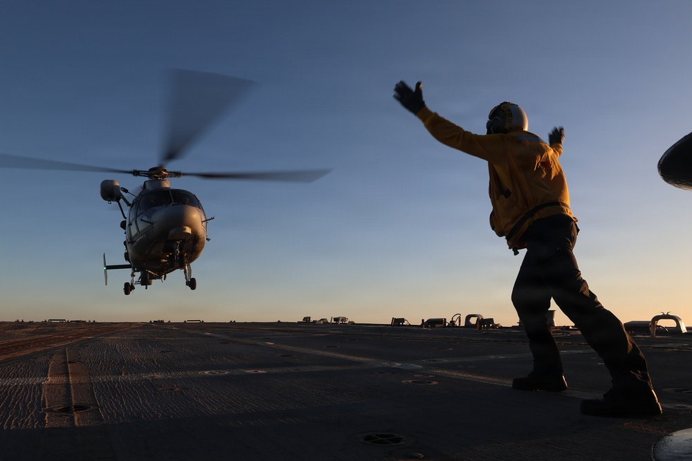 USS Paul Ignatius (DDG 117) conduct flight quarters with the Royal Moroccan Navy