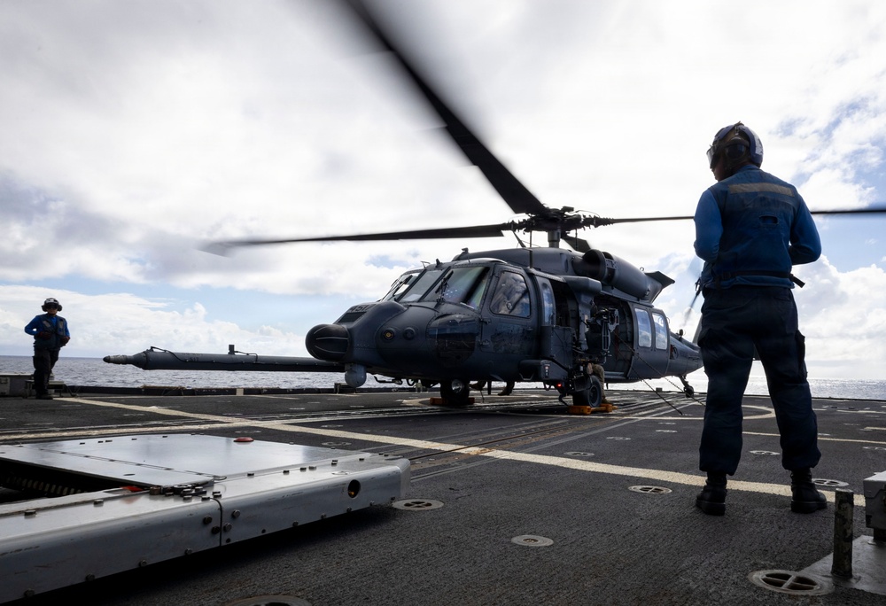 U.S. Air Force Helicopter Aboard USS Gettysburg (CG 64)