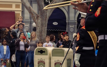 U.S. Marine Corps West Coast Composite Band performs at Disneyland parade