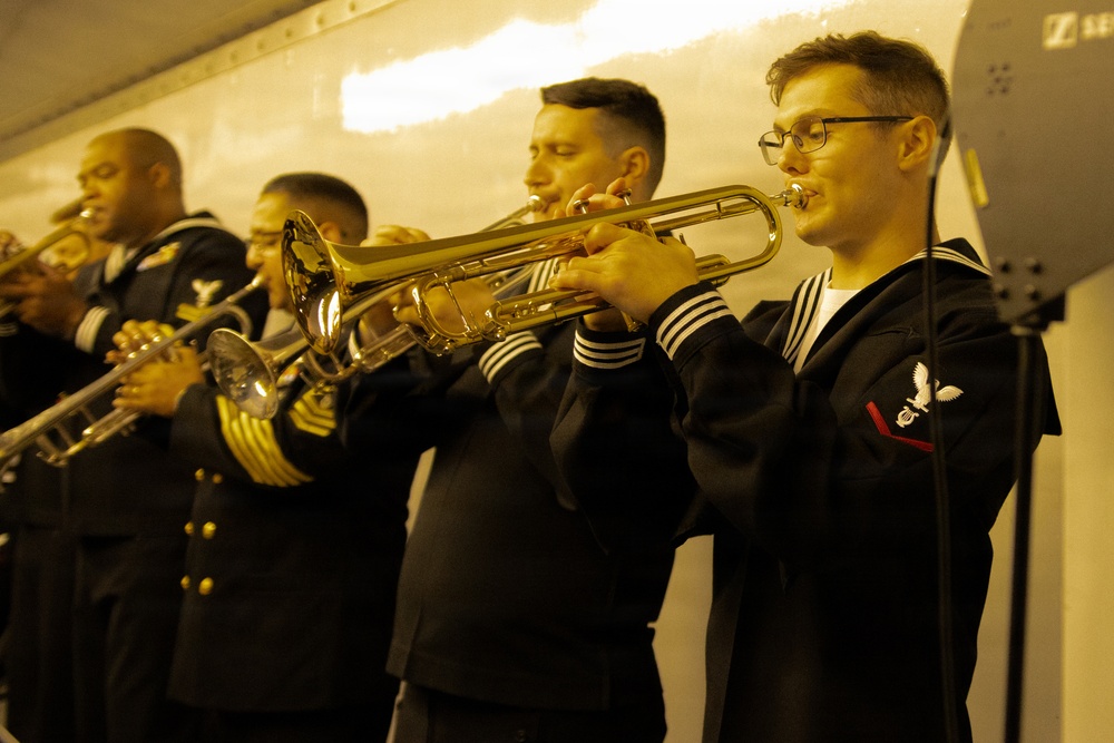 Navy Band Southeast's Big Band performs at MWR's Christmas Market and Music