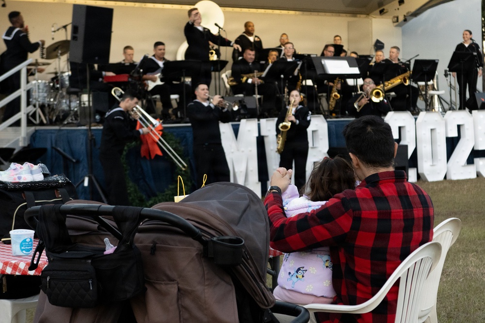 Navy Band Southeast's Big Band performs at MWR's Christmas Market and Music