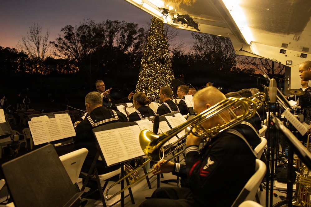 Navy Band Southeast's Big Band performs at MWR's Christmas Market and Music