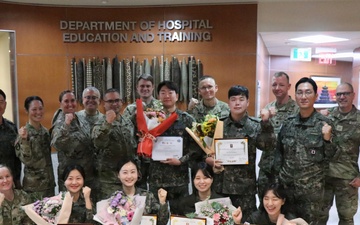 Graduation Ceremony of the 140th Cycle of Integrated Service of the Republic of Korea Military Health Care Personnel Program