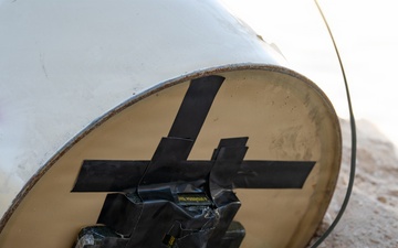 379 ECES EOD team practices controlled detonation procedure for base defense