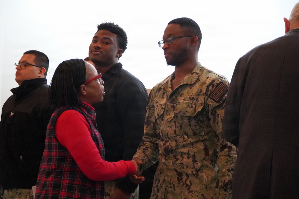 Travel Stipends awarded by the Greater Williamsburg Chamber of Commerce allows service members assigned to Naval Weapons Station Yorktown to travel home for the 2025 holiday season