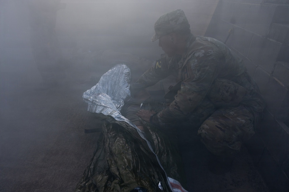 OC/T Covers Simulated Casualty with Blanket