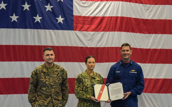 NRC Alameda Sailors and Marines Honored for Securing Coast Guard Island During Civil Unrest