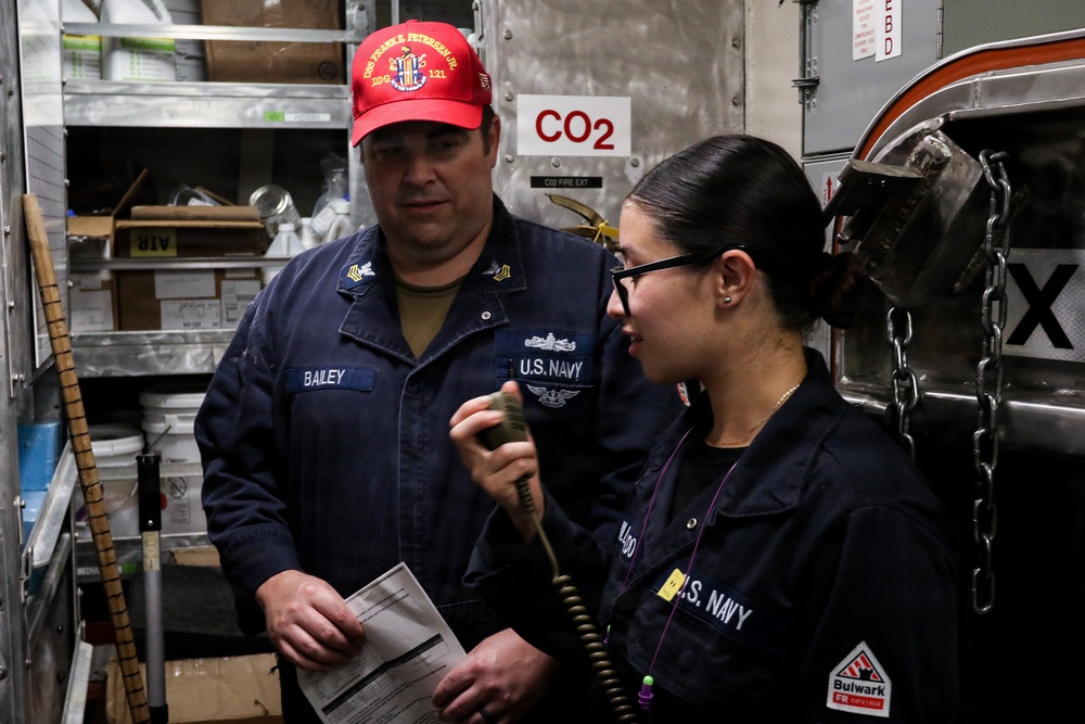 Frank E. Petersen Jr. conducts routine operations