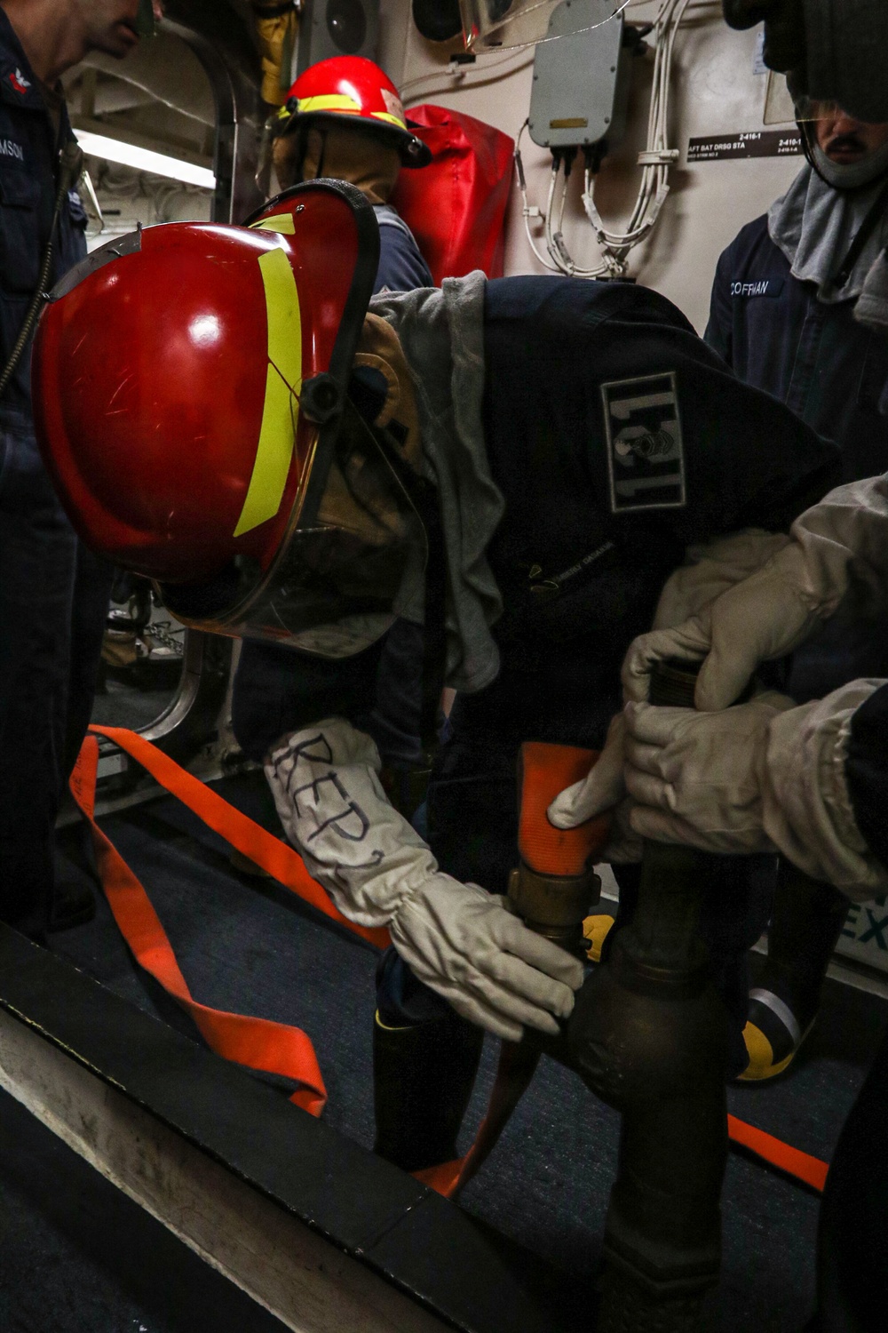 Frank E. Petersen Jr. conducts routine operations