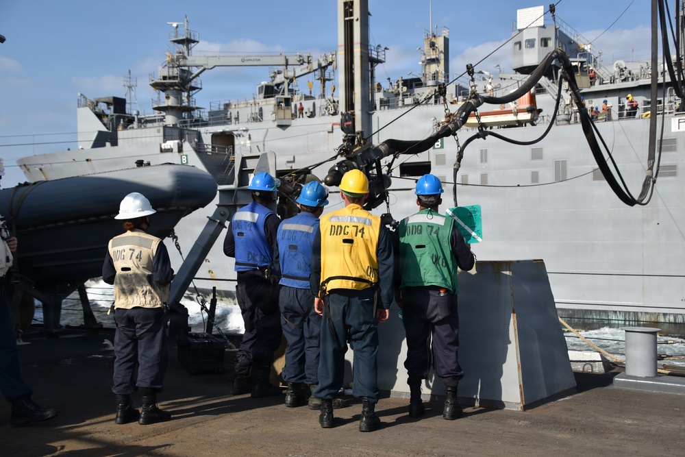 USS McFAUL Conducts Replenishment-at-Sea