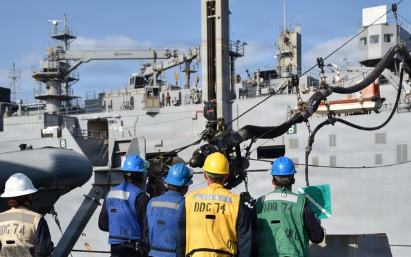 USS McFAUL Conducts Replenishment-at-Sea