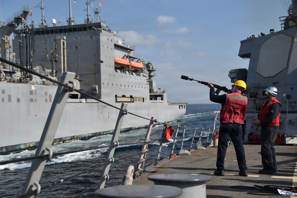 USS McFAUL Conducts Replenishment-at-Sea