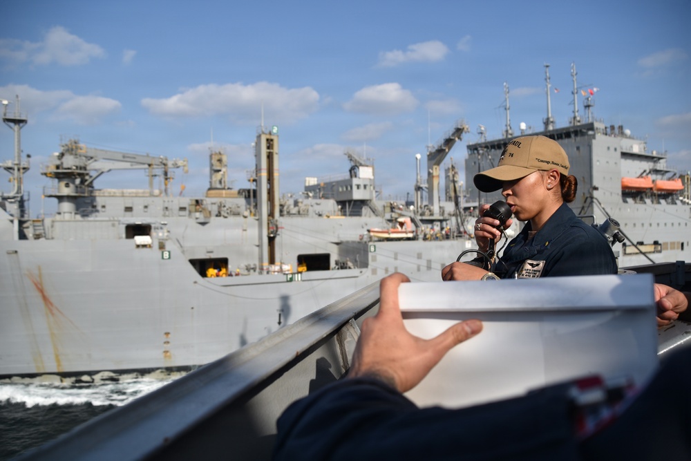 USS McFAUL Conducts Replenishment-at-Sea