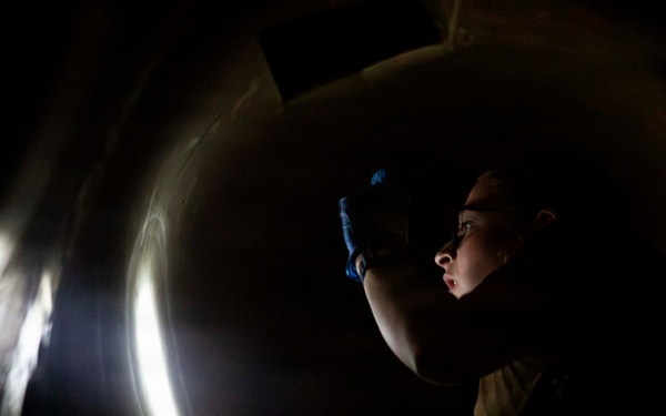 Abraham Lincoln conducts routine aircraft maintenance