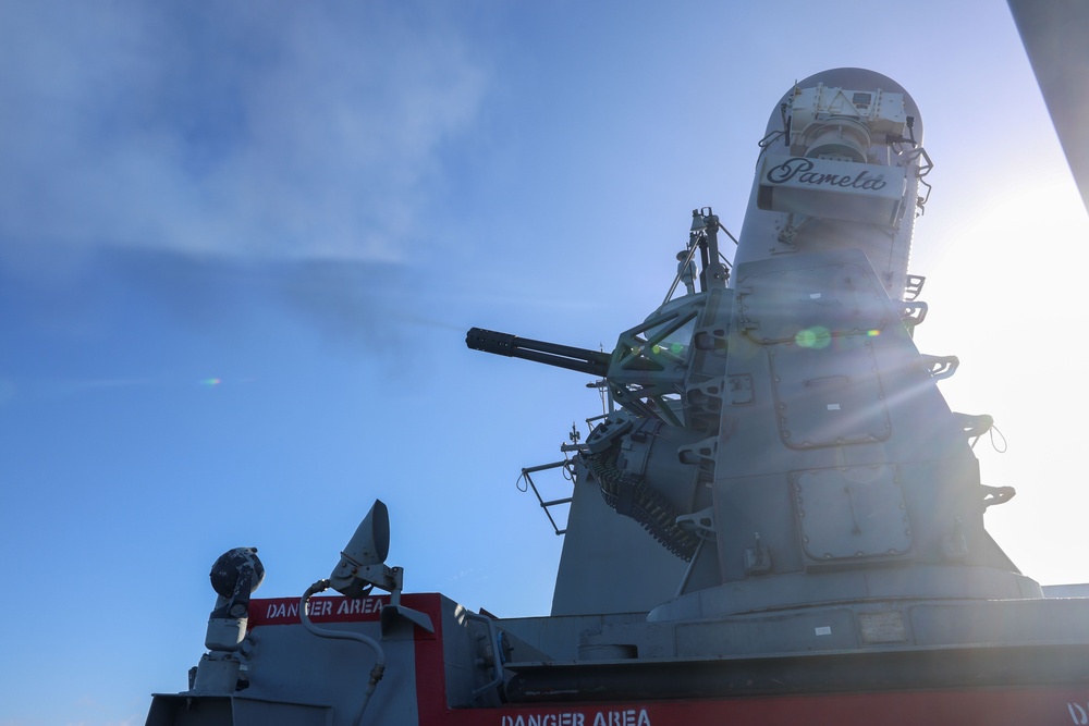 USS Thomas Hudner (DDG 116) Fires CIWS