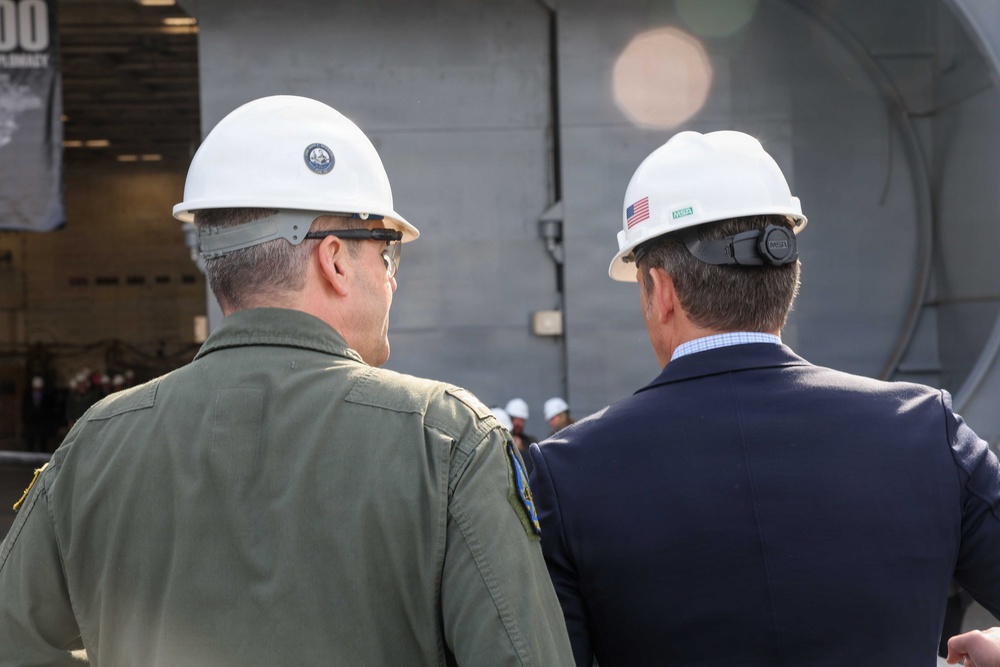 SECWAR visits PCU John F. Kennedy (CVN 79)