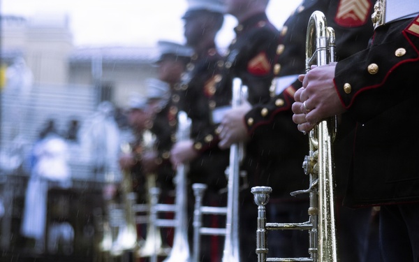 West Coast Composite Band performs at the 2025 Rose Parade