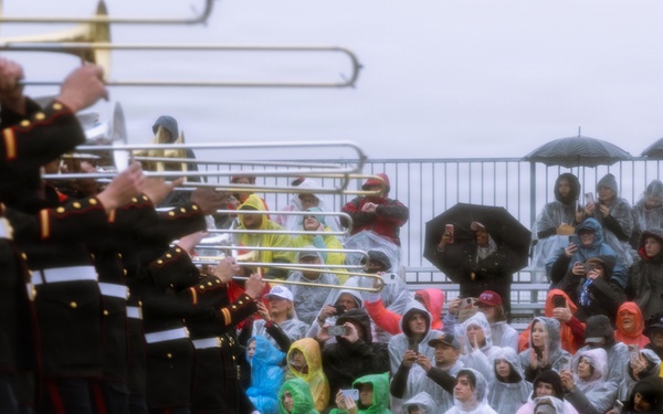 West Coast Composite Band performs at the 2025 Rose Parade
