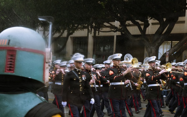 West Coast Composite Band performs at the 2025 Rose Parade