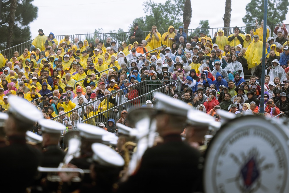West Coast Composite Band performs at the 2025 Rose Parade