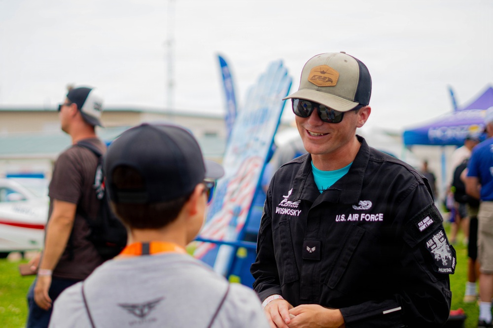 F-22 Raptor Aerial Demonstration Team performs at EAA Air Venture Oshkosh 2025