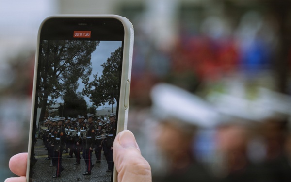 West Coast Composite Band performs at the 2025 Rose Parade