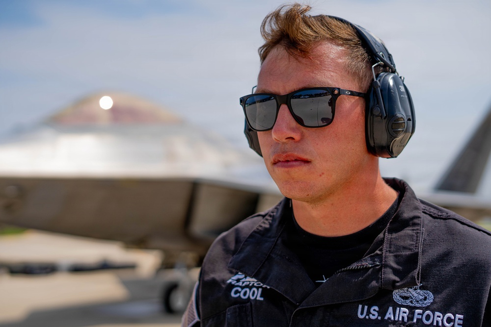 F-22 Raptor Aerial Demonstration Team performs at EAA Air Venture Oshkosh 2025