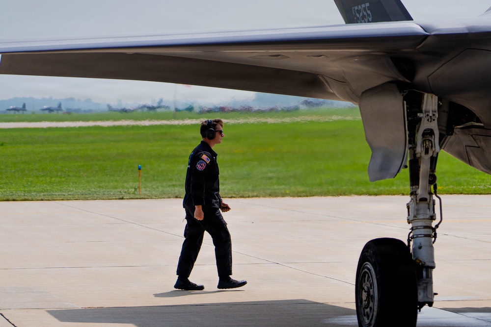 F-22 Raptor Aerial Demonstration Team performs at EAA Air Venture Oshkosh 2025