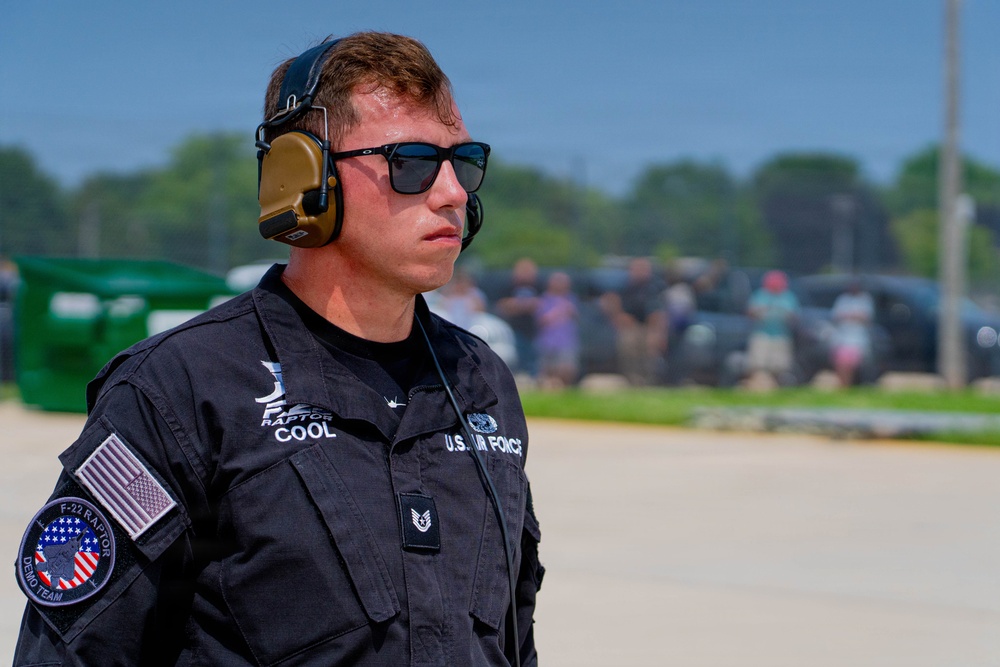 F-22 Raptor Aerial Demonstration Team performs at EAA Air Venture Oshkosh 2025