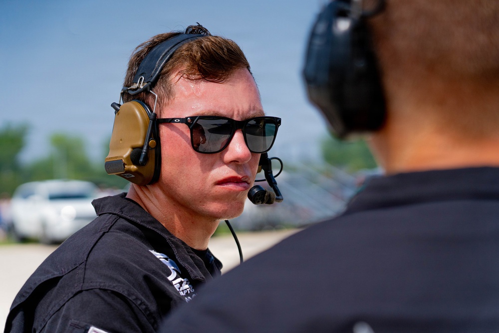 F-22 Raptor Aerial Demonstration Team performs at EAA Air Venture Oshkosh 2025