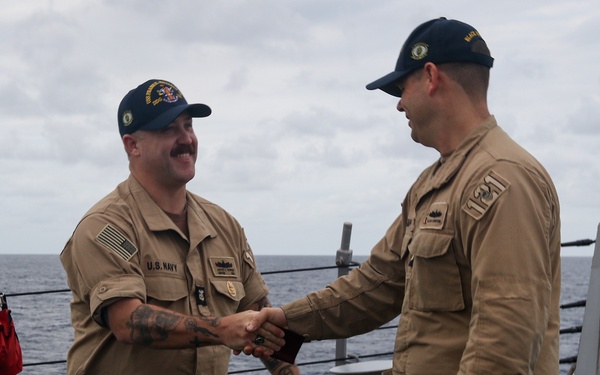 Frank E. Petersen Jr. conducts reenlistment ceremony
