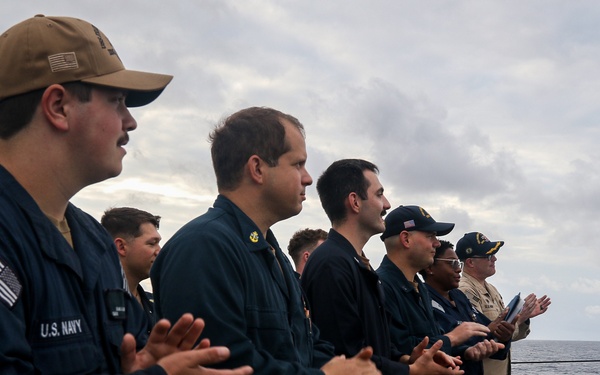 Frank E. Petersen Jr. conducts reenlistment ceremony
