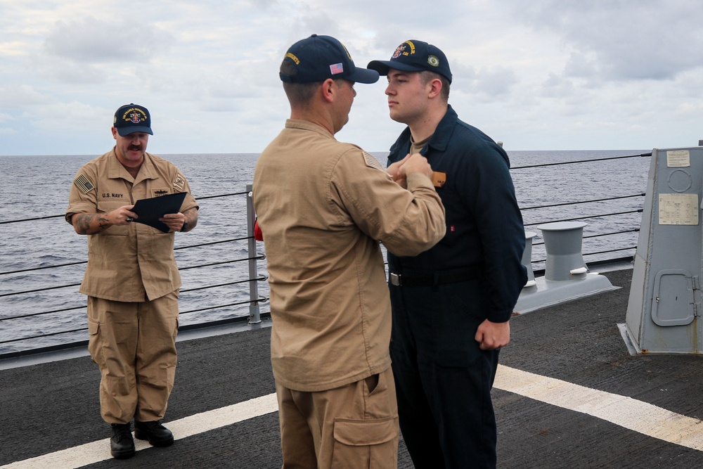 Frank E. Petersen Jr. conducts promotion ceremony
