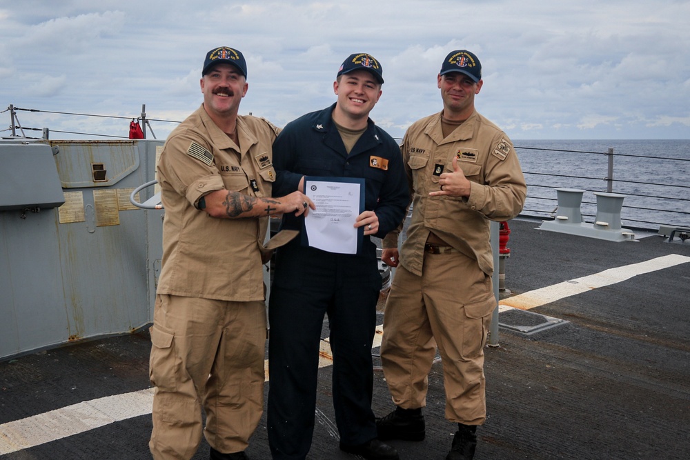 Frank E. Petersen Jr. conducts promotion ceremony