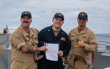 Frank E. Petersen Jr. conducts promotion ceremony