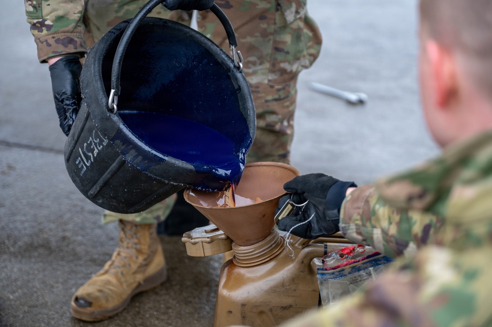 KC-135 oil extraction
