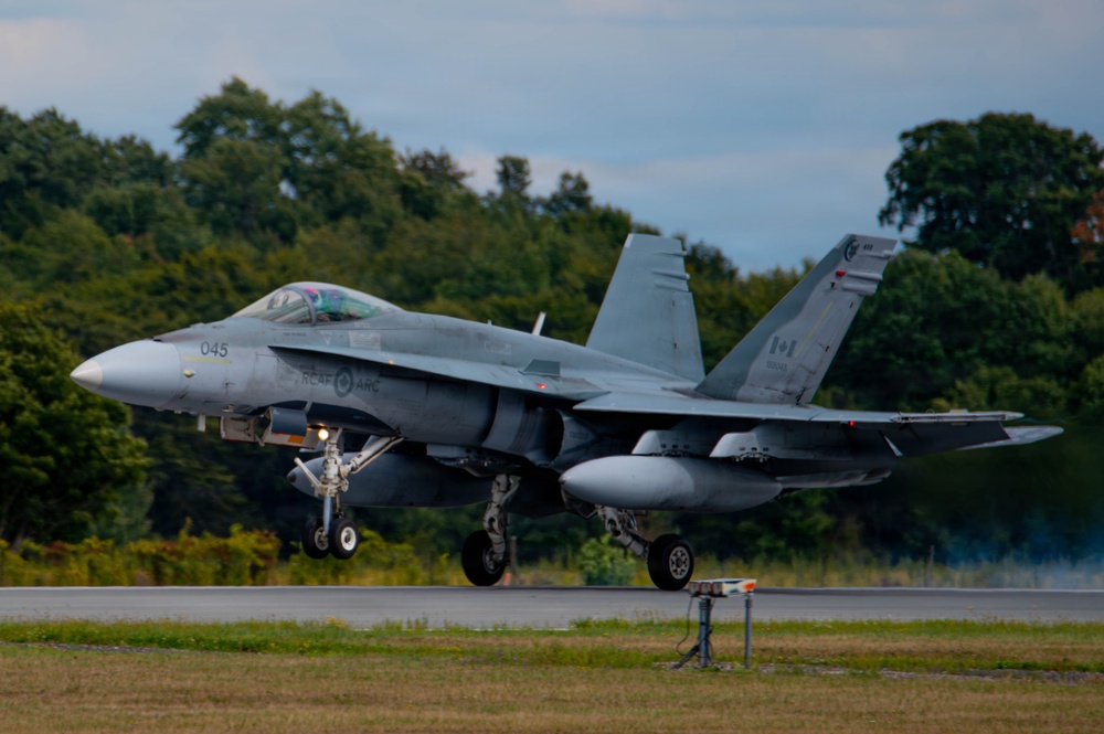 F-22 Raptor Aerial Demonstration Team performs at Air Show London Skydrive 2025