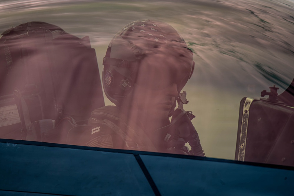 F-22 Raptor Aerial Demonstration Team performs at Air Show London Skydrive 2025