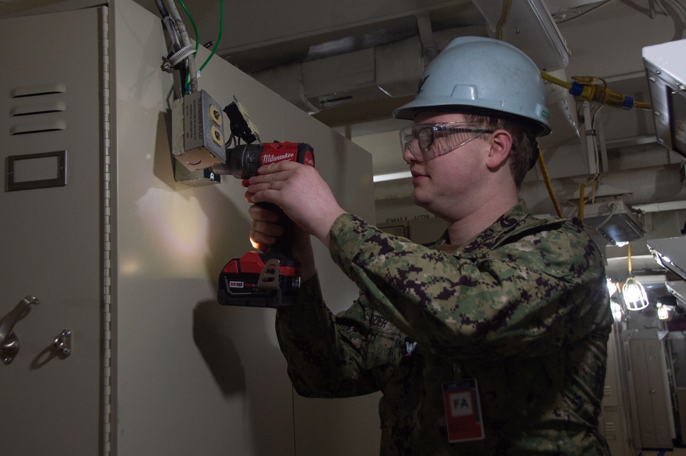 USS Ronald Reagan Sailors Conduct Daily Operations.